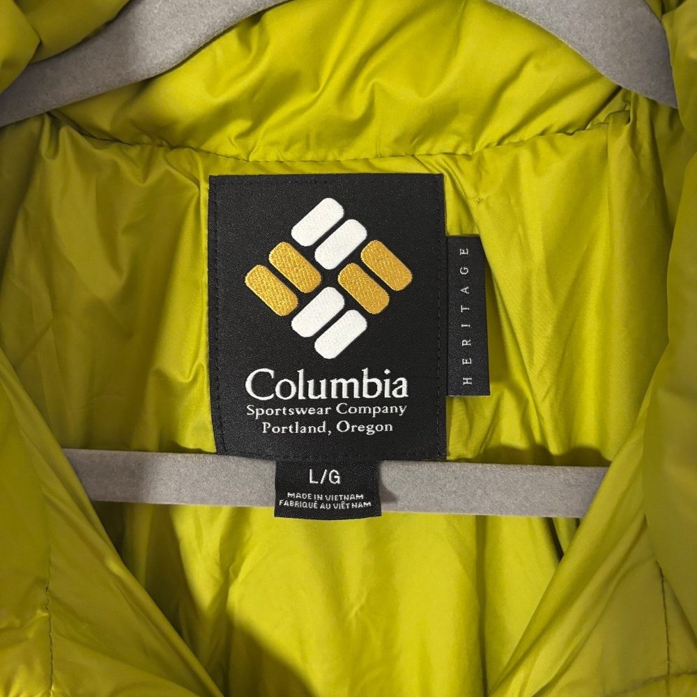 NWT Columbia Heritage Wallowa Insulated Cropped Puffer Jacket Large Beige Green - Picture 2 of 16